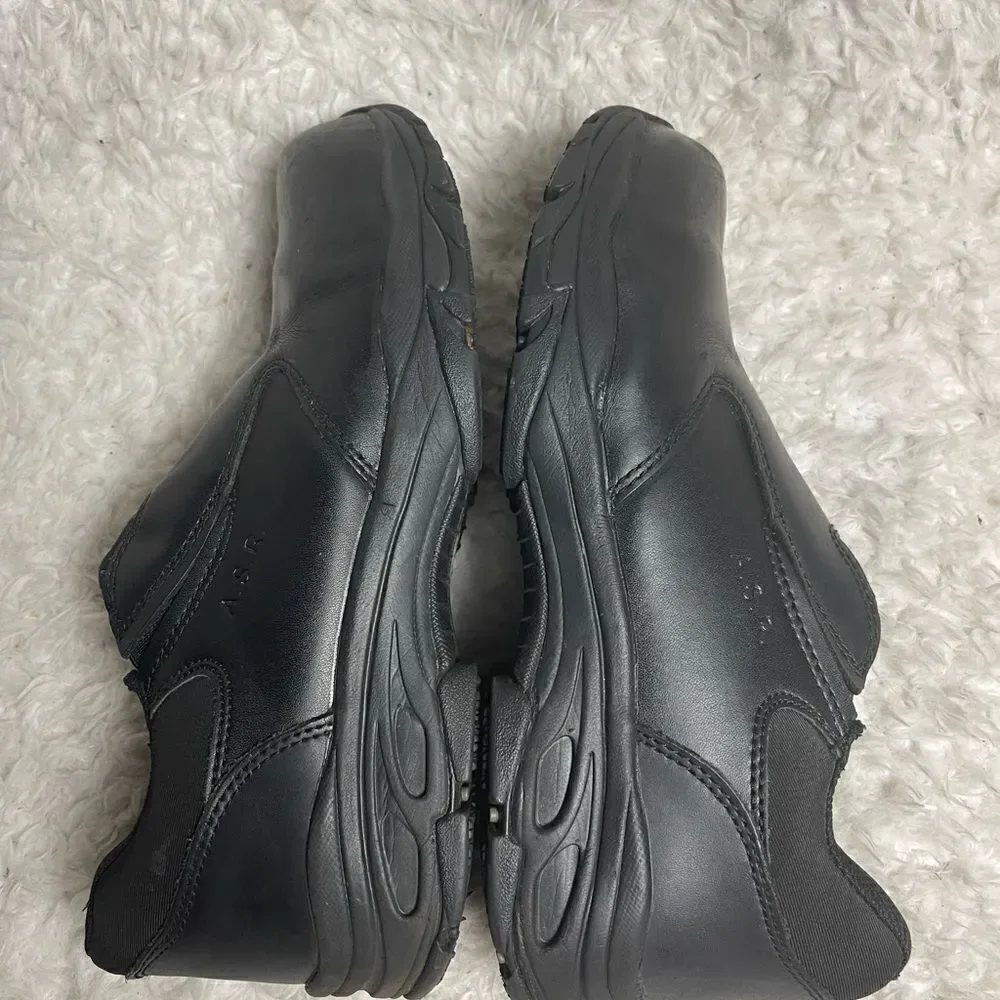 Unisex Thorogood ASR Black Leather slip on shoes Rubber soles Men SZ9M W SZ11M